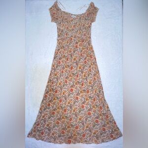 Patrons of Peace Orange Floral Maxi Dress Cute Small Flowers Cottage Core​